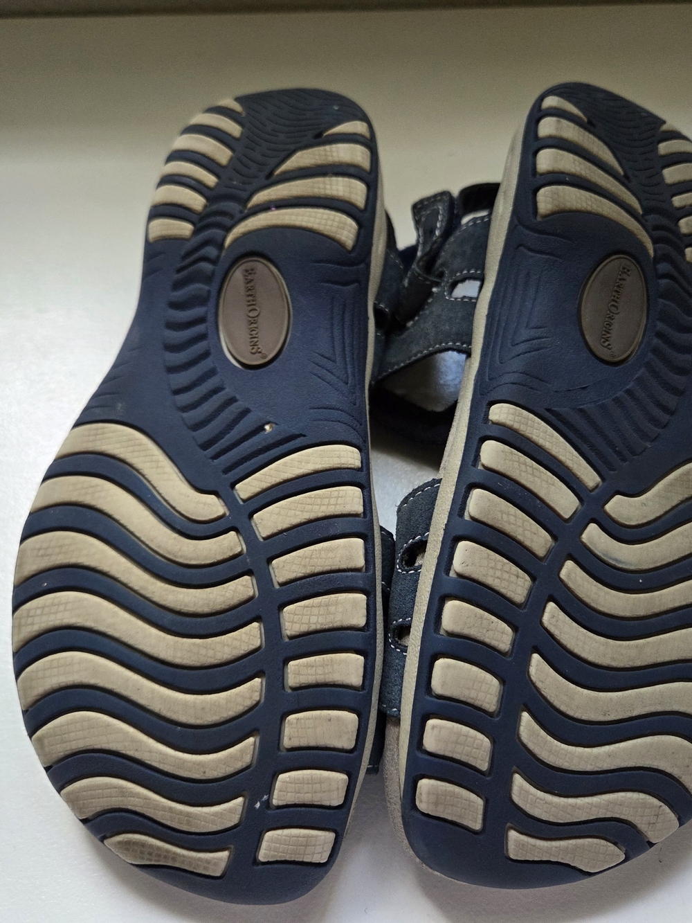 Earth Orgins Blue Suede Adjustable Strap Sandals - Picture 7 of 9
